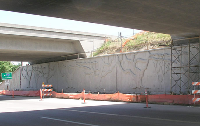 8 Mile Road Retaining Walls and Signs